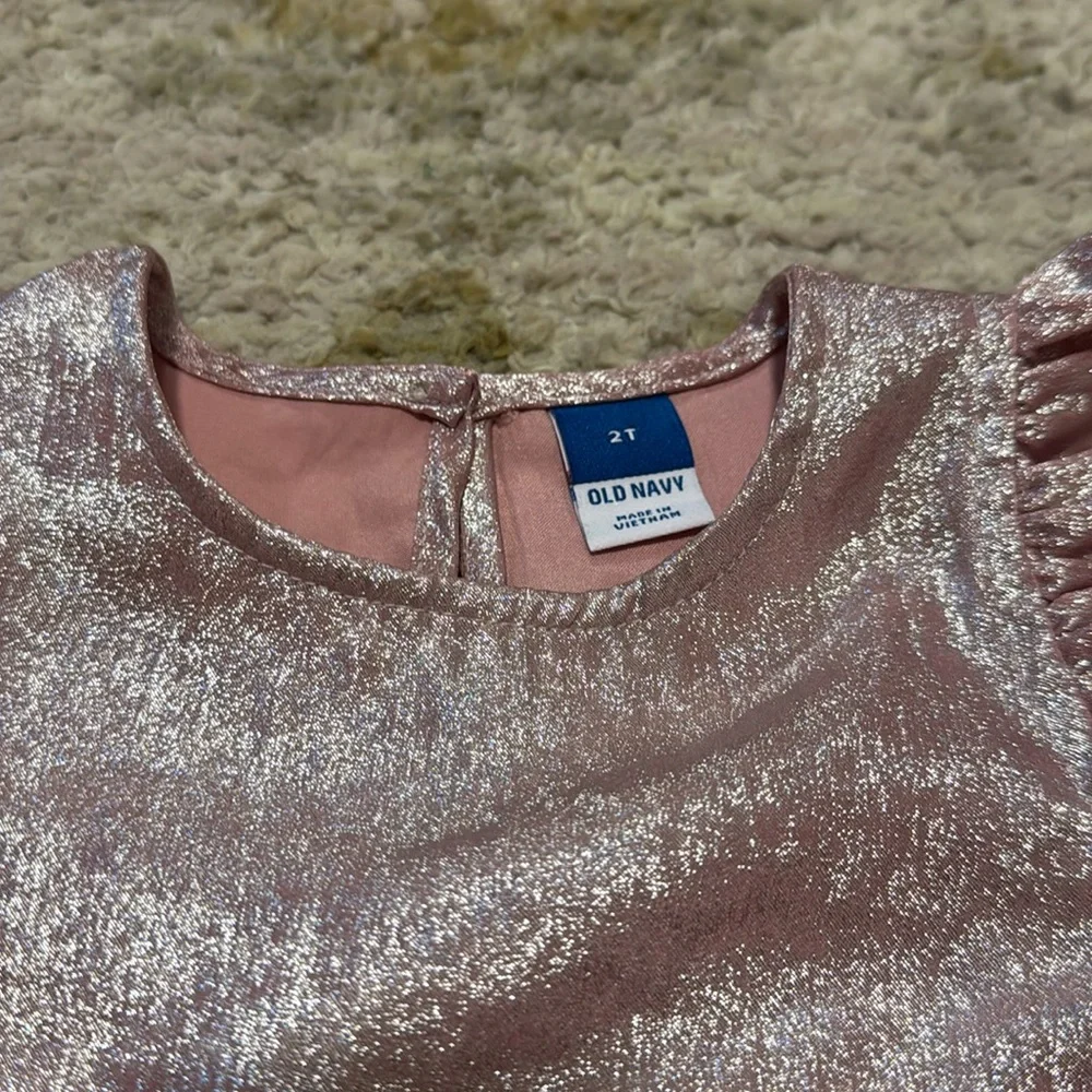 Old Navy Toddler Girl Sparkle Shiny Pink Dress 2T
